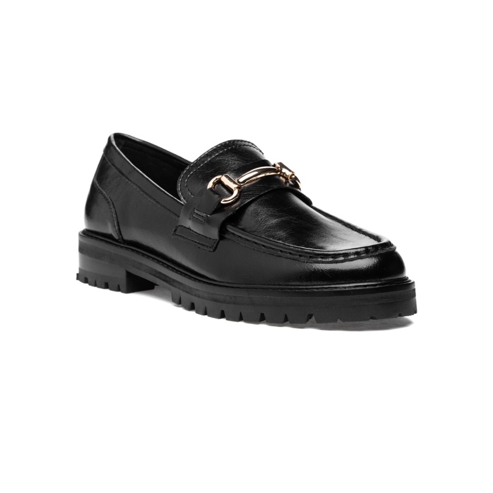 Steve Madden Black Leather Mistor Loafer